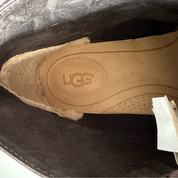 UGG LEIGHTON BROWN LEATHER CHUKKA LACE UP BOOTS SIZE 8 main image 16